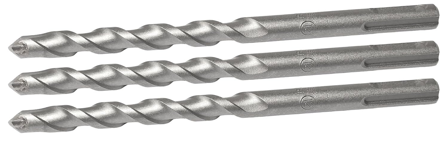 NACX 3-Piece 12mm x 150mm SDS-Plus Masonry Drill Bit Set with Carbide 