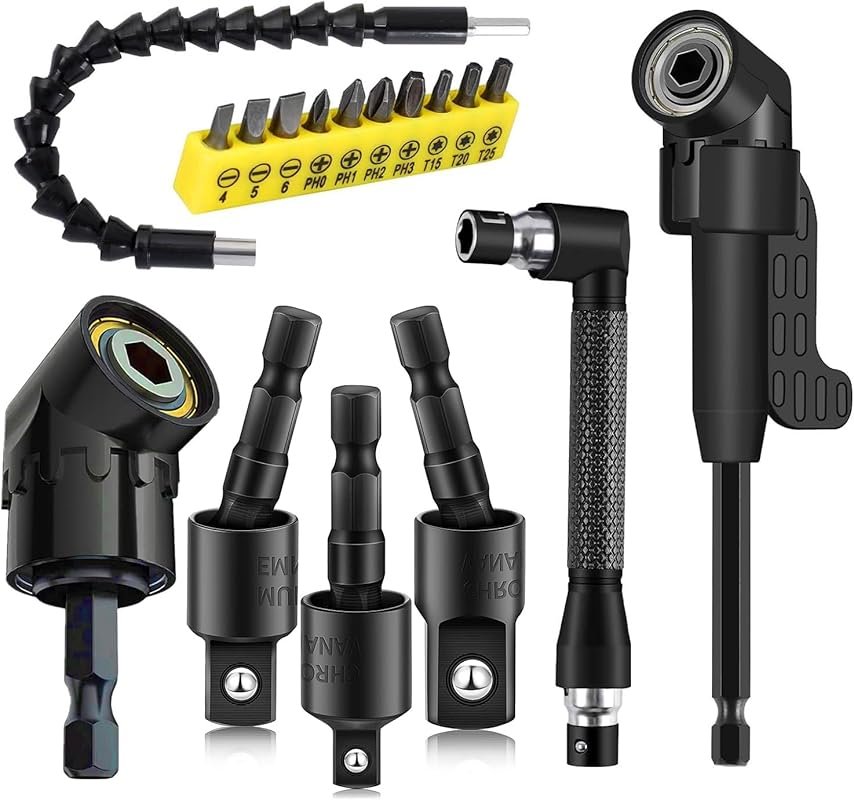 17-Piece Flexible Drill Bit Extension Kit with Multiple Attachments an