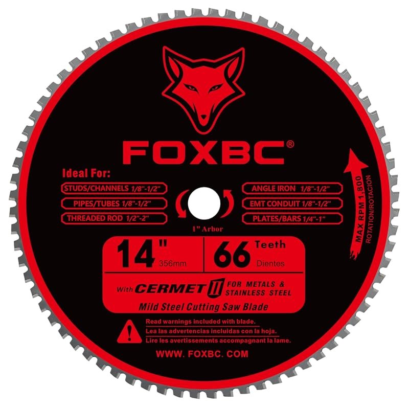 FOXBC 14-Inch 66-Teeth Cermet Carbide Metal Cutting Saw Blade for Evol