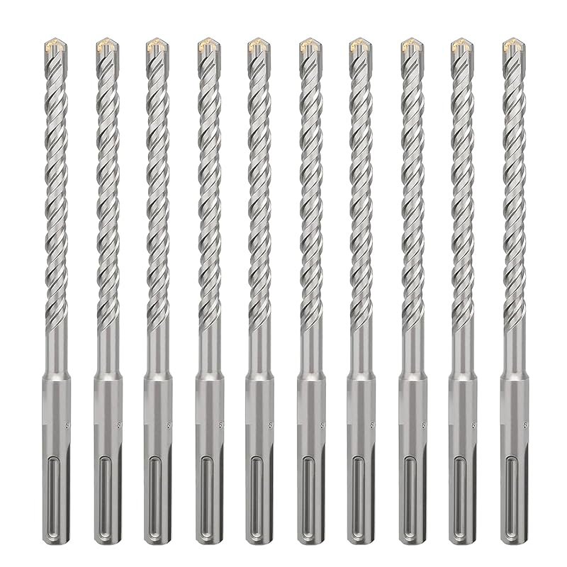 10 Pack SDS Plus Rotary Hammer Drill Bits, 5/16 x 6 Inch for Concrete 