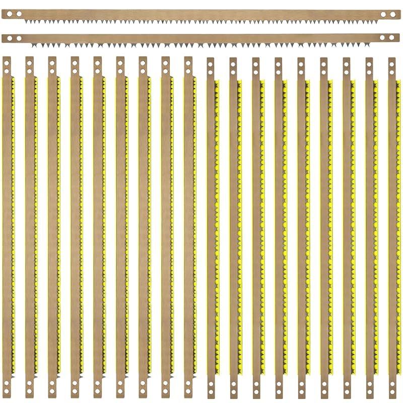 20 Pack 21 Inch Bow Saw Blades, Dual-Tooth Alloy Steel Replacement for