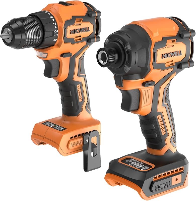 Cordless Impact Driver and Drill Combo Kit with Brushless Motors and T