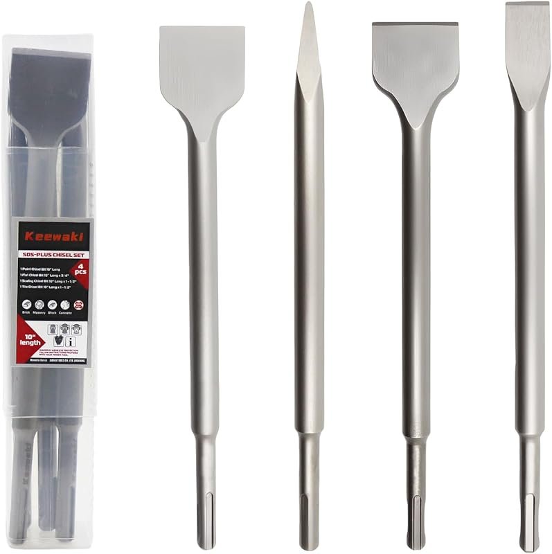 Heavy Duty 4-Piece SDS Plus Masonry Chisel Set