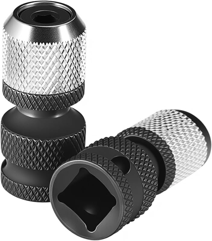 Two-Pack Heavy-Duty 1/2 Square Drive to 1/4 Hex Impact Wrench Adapter 