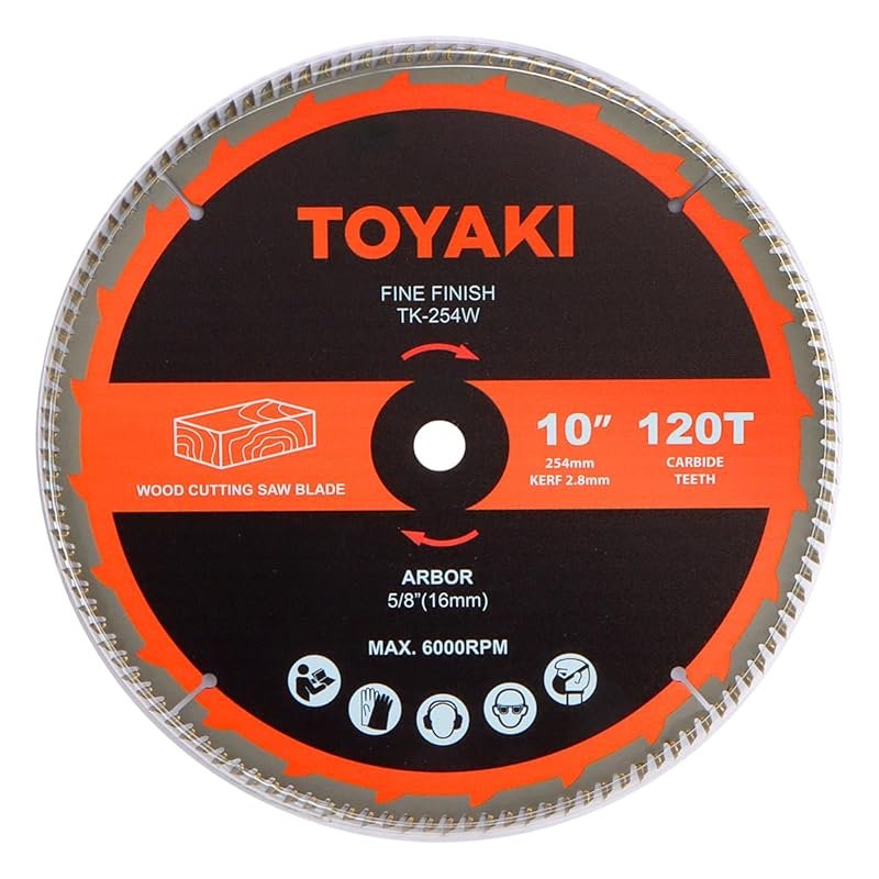10-Inch 120-Tooth Fine-Finish Miter Saw Blade for Wood, Fits Miter, Ta