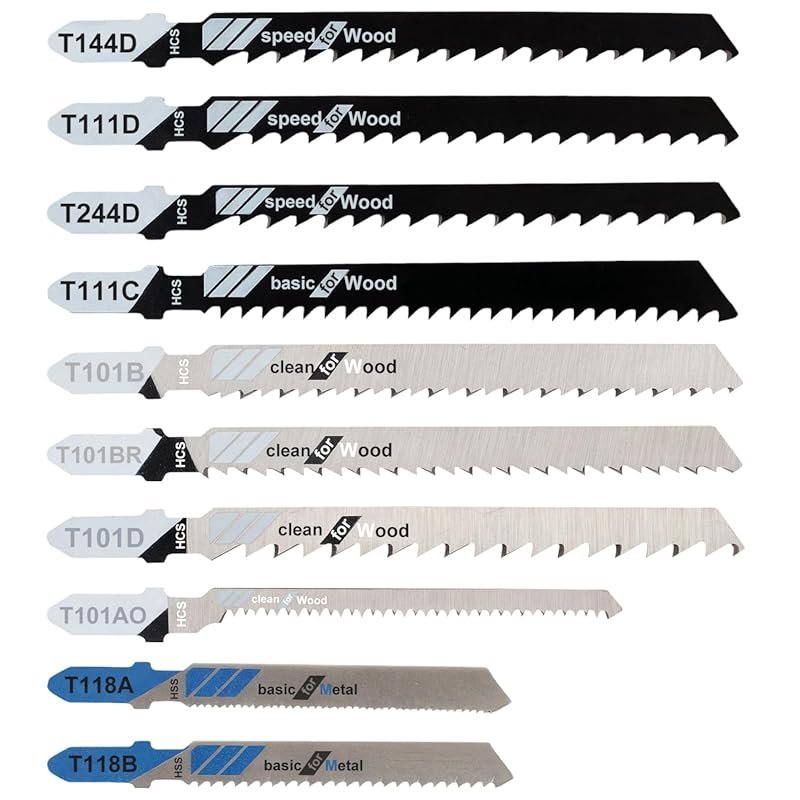 Assorted 10-Piece T-Shank Blade Set