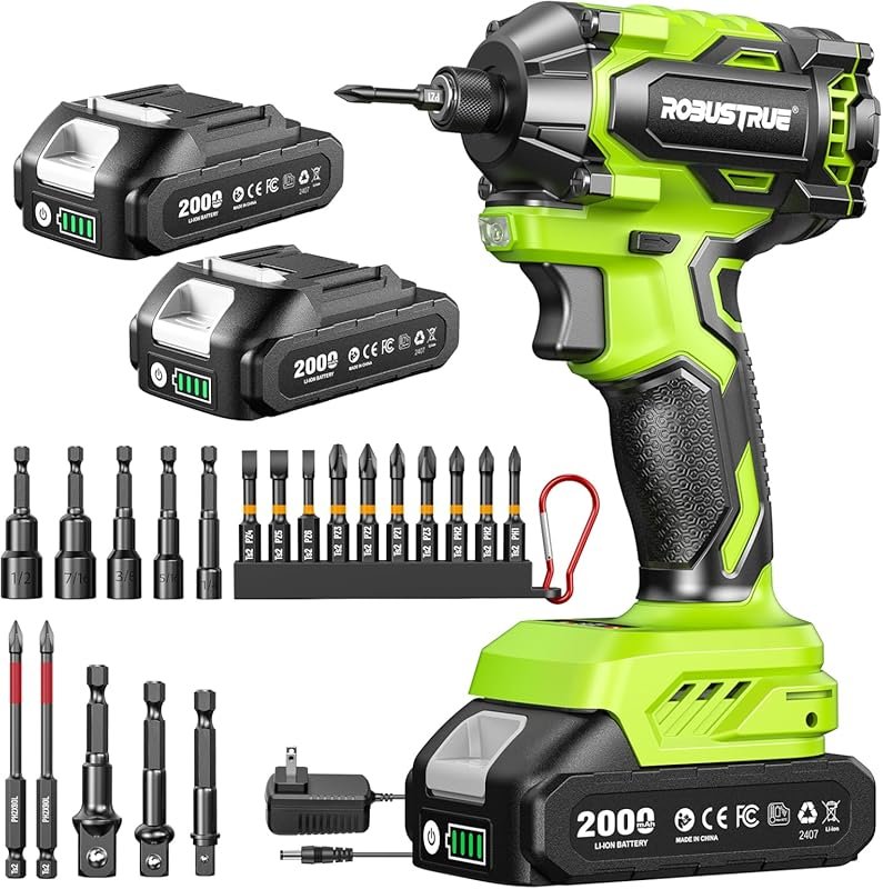 Powerful 21V Brushless Impact Driver with 230N.m Torque, 20 Screwdrive