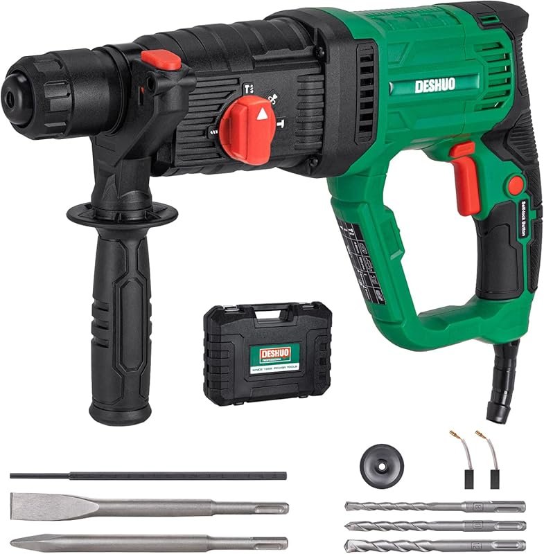 1 Inch SDS-Plus Lightweight Rotary Hammer Drill 9 Amp 4-Function Varia