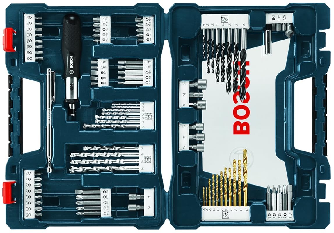 Bosch MS4091C 91-Piece Drilling and Driving Mixed Bit Set for Wood Met