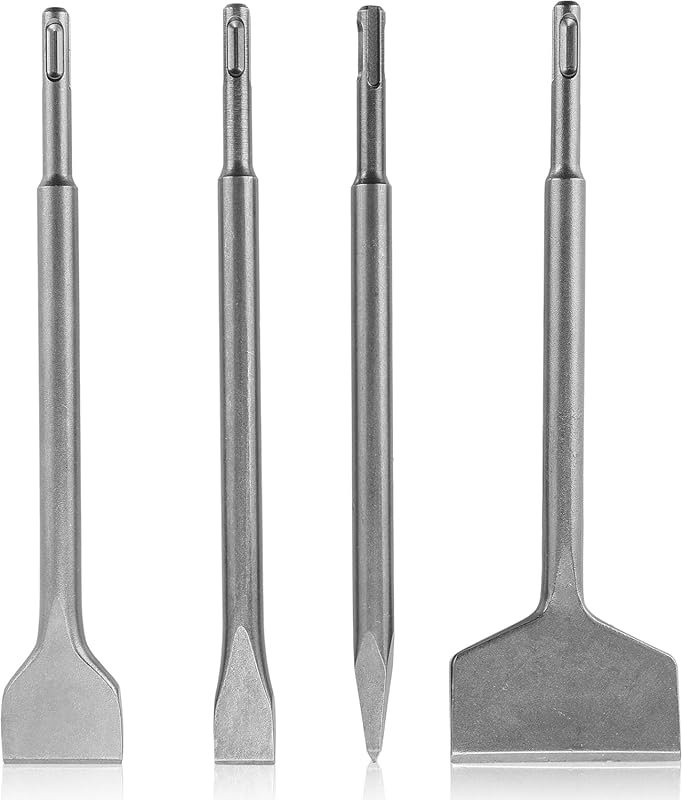 4-Piece Chisel Bit Set for Rotary Hammer Drills – Compatible with Slot