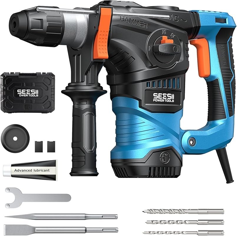 Seesii 13 Amp 1-1/4 Inch SDS-Plus Heavy Duty Demolition Rotary Hammer