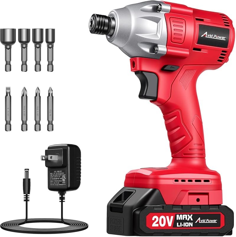 AVID POWER 20V Brushless Impact Driver Kit with 250N.m Torque, Variabl