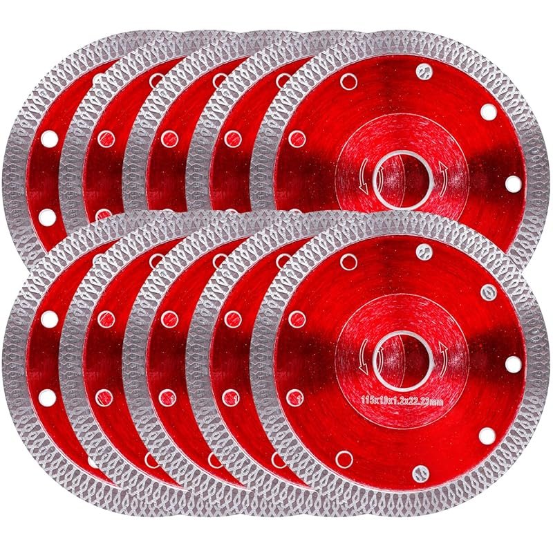 10-Pack 4-1/2" Diamond Saw Blades for Angle Grinder and Tile Cutter, S
