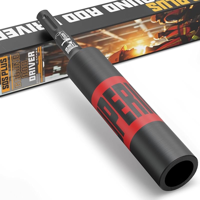 SDS Plus Ground Rod Driver for 5/8 and 3/4 Inch Rods Made of Cr-Mo Ste