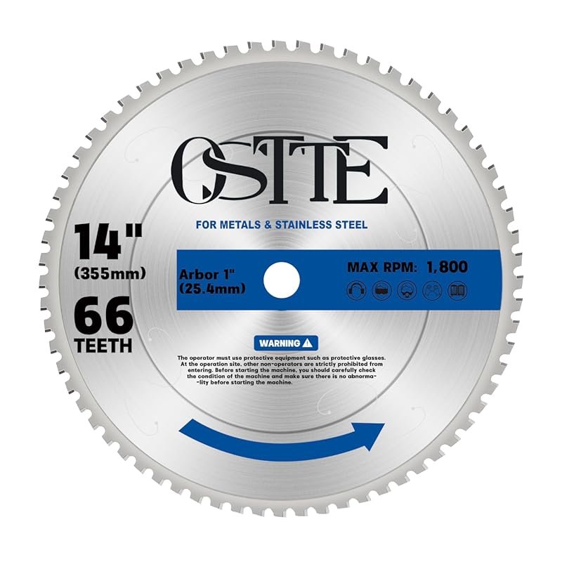 14-Inch 66-Tooth Carbide Tipped Metal Cutting Saw Blade for Mild Steel
