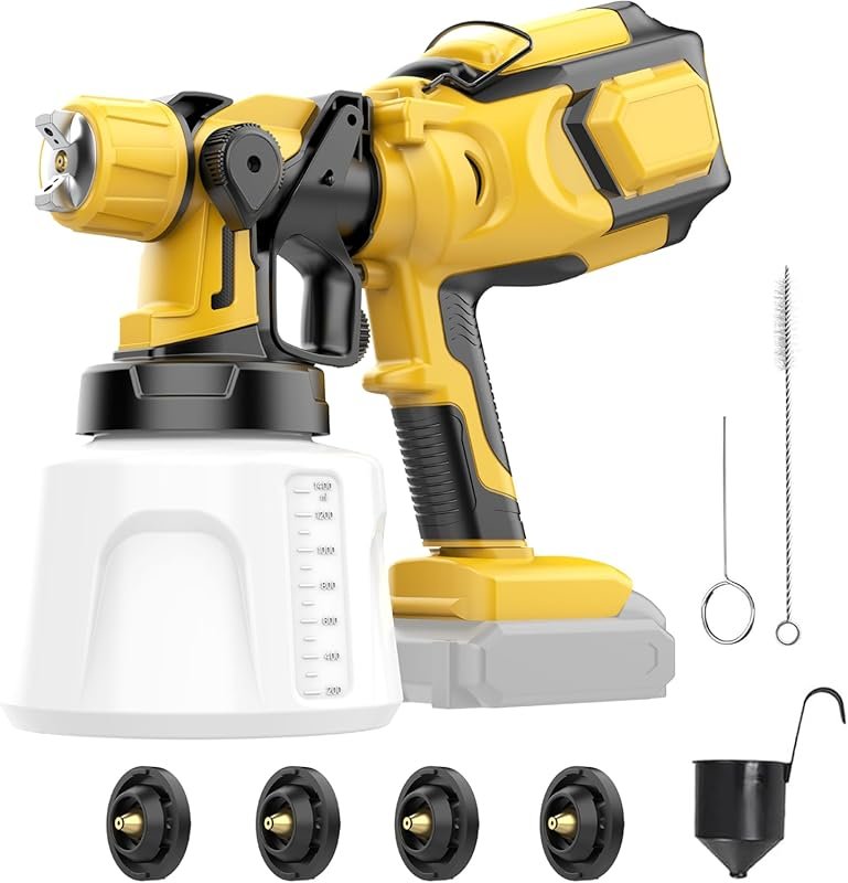 Dewalt 20V MAX Paint Sprayer, 4 Nozzles, 3 Patterns for Home Interior 