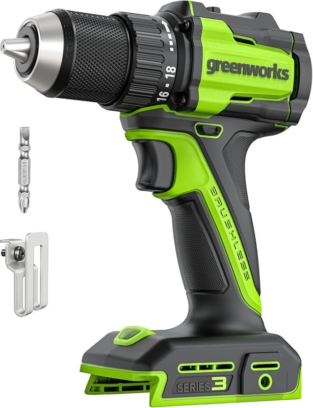 Greenworks 24V Brushless Cordless Drill/Driver: 400 in-lbs Torque, LED
