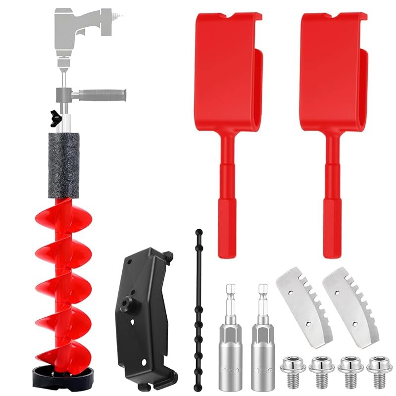 6 Inch Floating Rotating Ice Fishing Auger Drill Bit with 2 Blades and