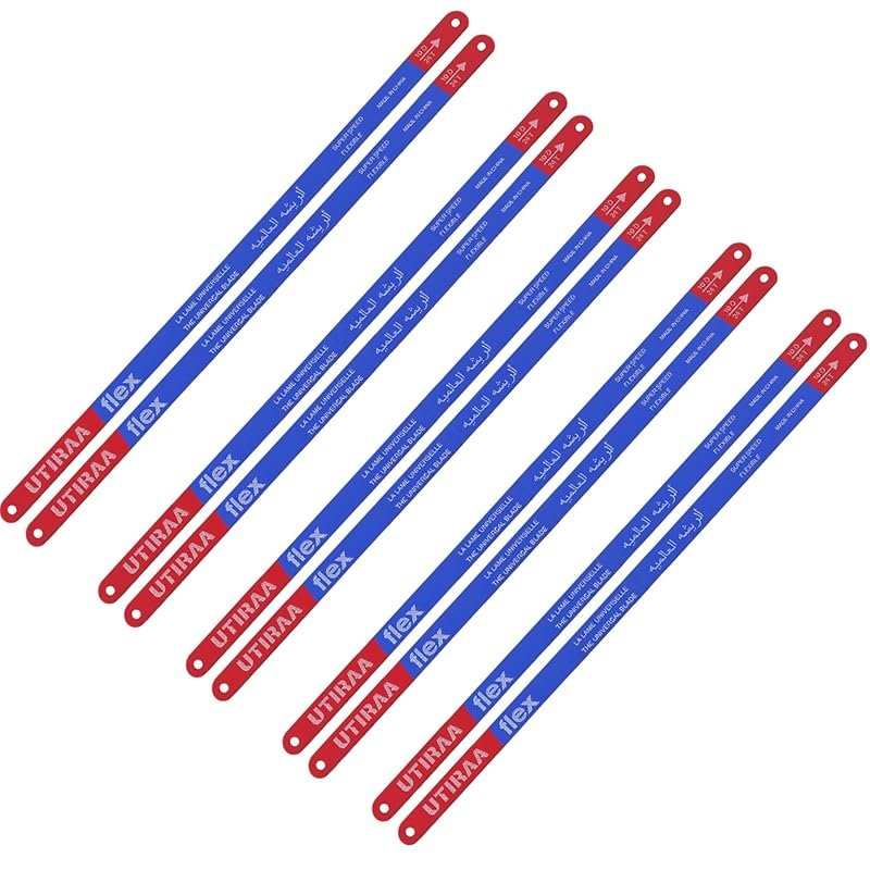 Wiojided 10-Pack 12" Premium Hacksaw Blades, 24 TPI High-Carbon Steel 