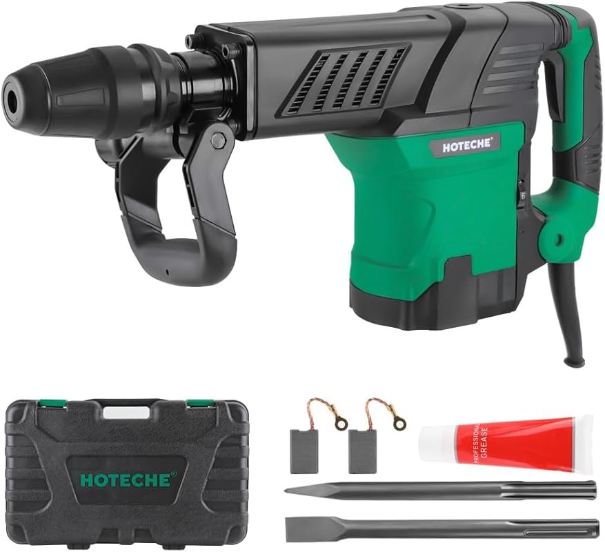 Hoteche 1500W Heavy-Duty Electric Demolition Jack Hammer SDS-MAX Concr