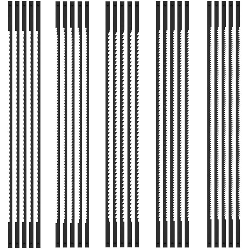 25 Pcs 6-1/2 Inch Coping Saw Blades, High Carbon Steel Assortment 10–2