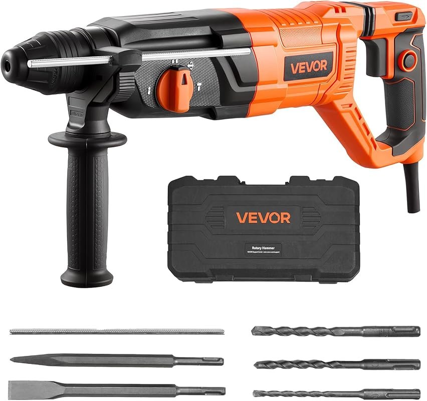 VEVOR 1-1/8 Inch SDS-Plus Corded Rotary Hammer Drill