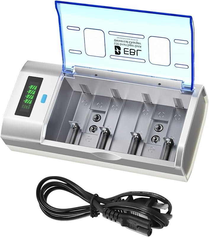 EBL Universal Smart Battery Charger with Discharge Function, Multi-Bay