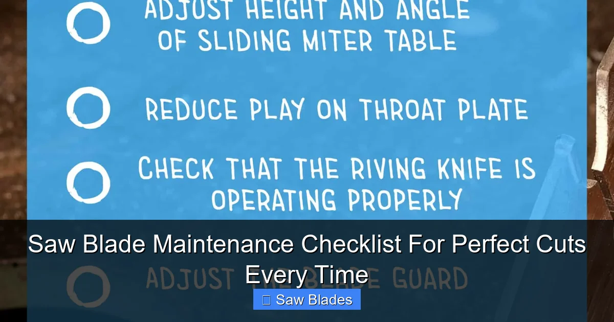 Saw Blade Maintenance Checklist For Perfect Cuts Every Time