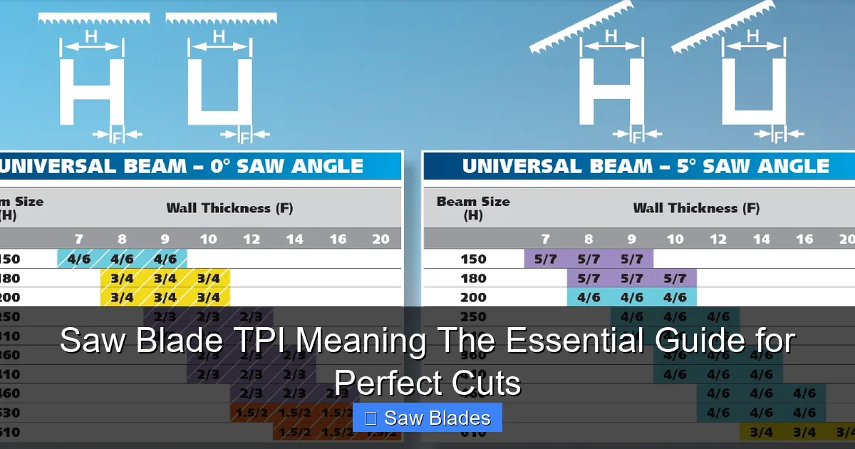 Saw Blade TPI Meaning The Essential Guide for Perfect Cuts