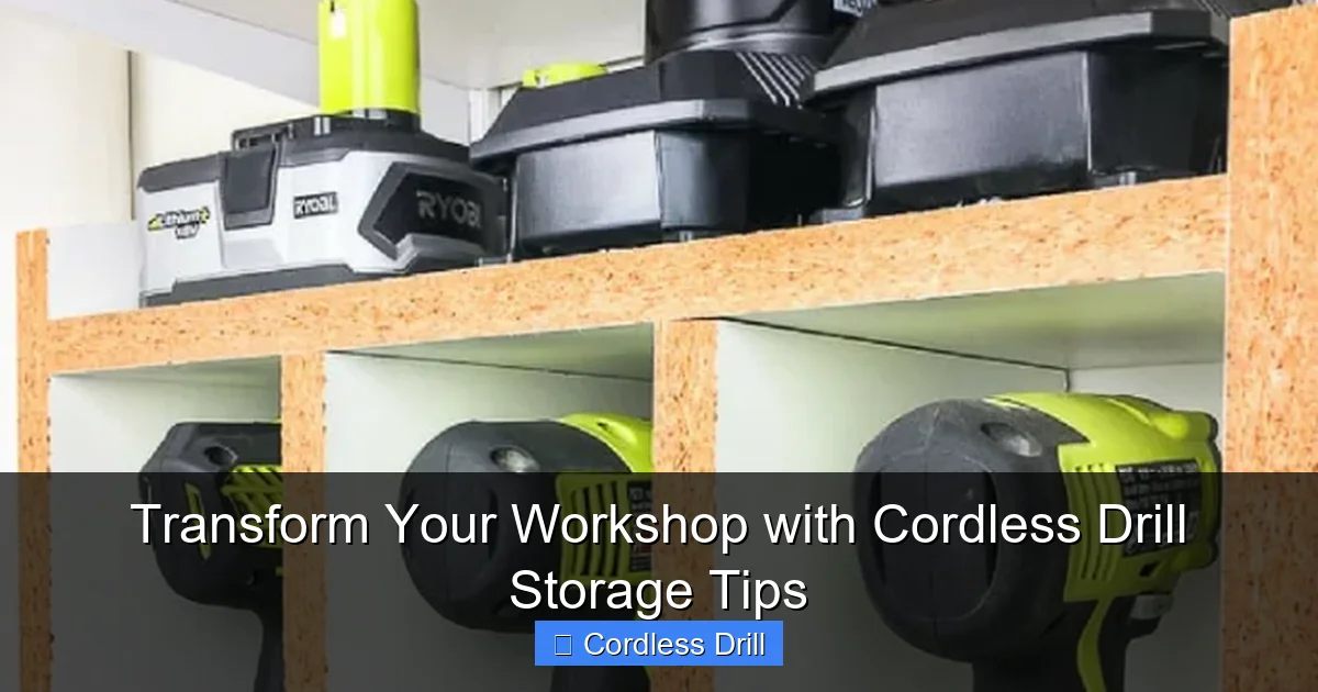 Transform Your Workshop with Cordless Drill Storage Tips