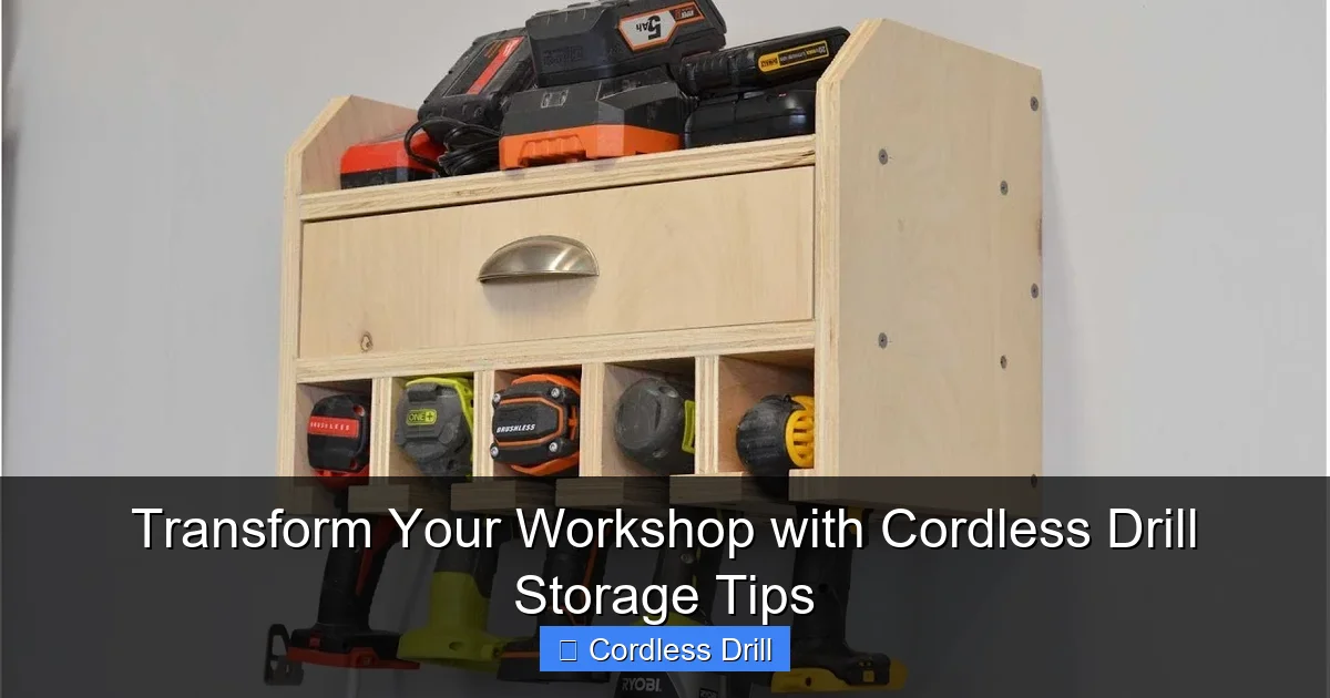 Transform Your Workshop with Cordless Drill Storage Tips