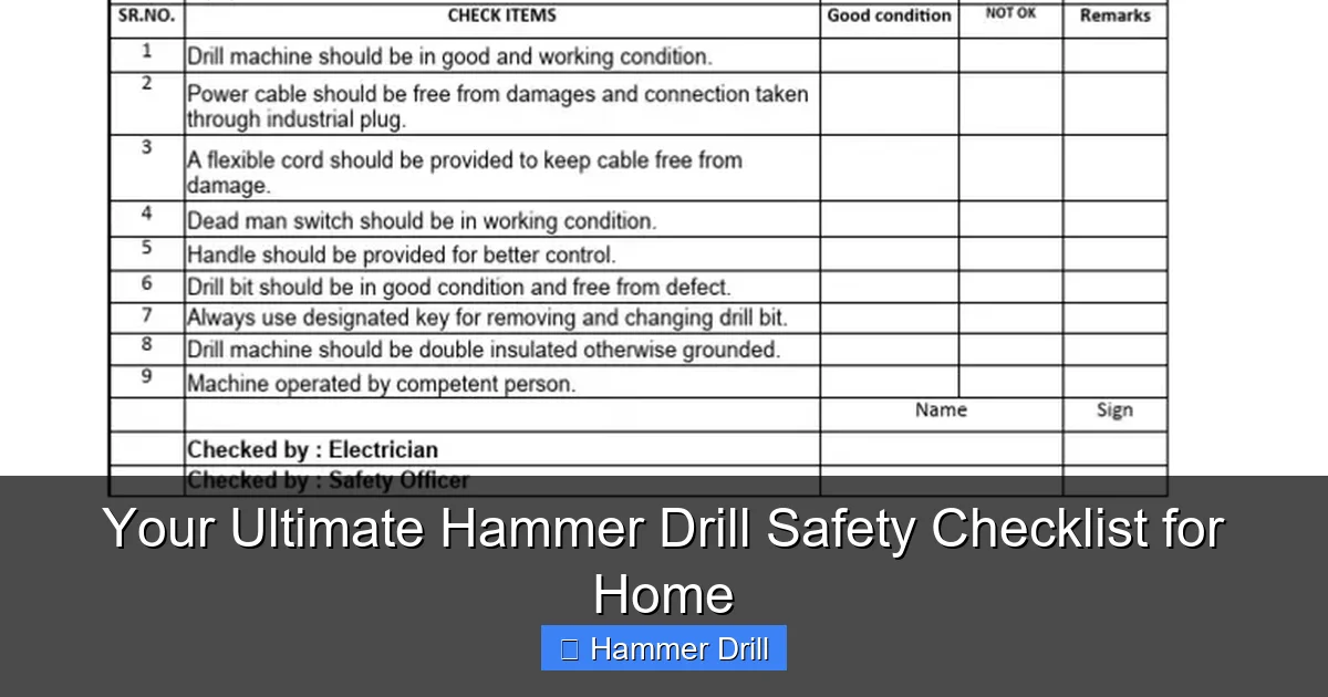Your Ultimate Hammer Drill Safety Checklist for Home