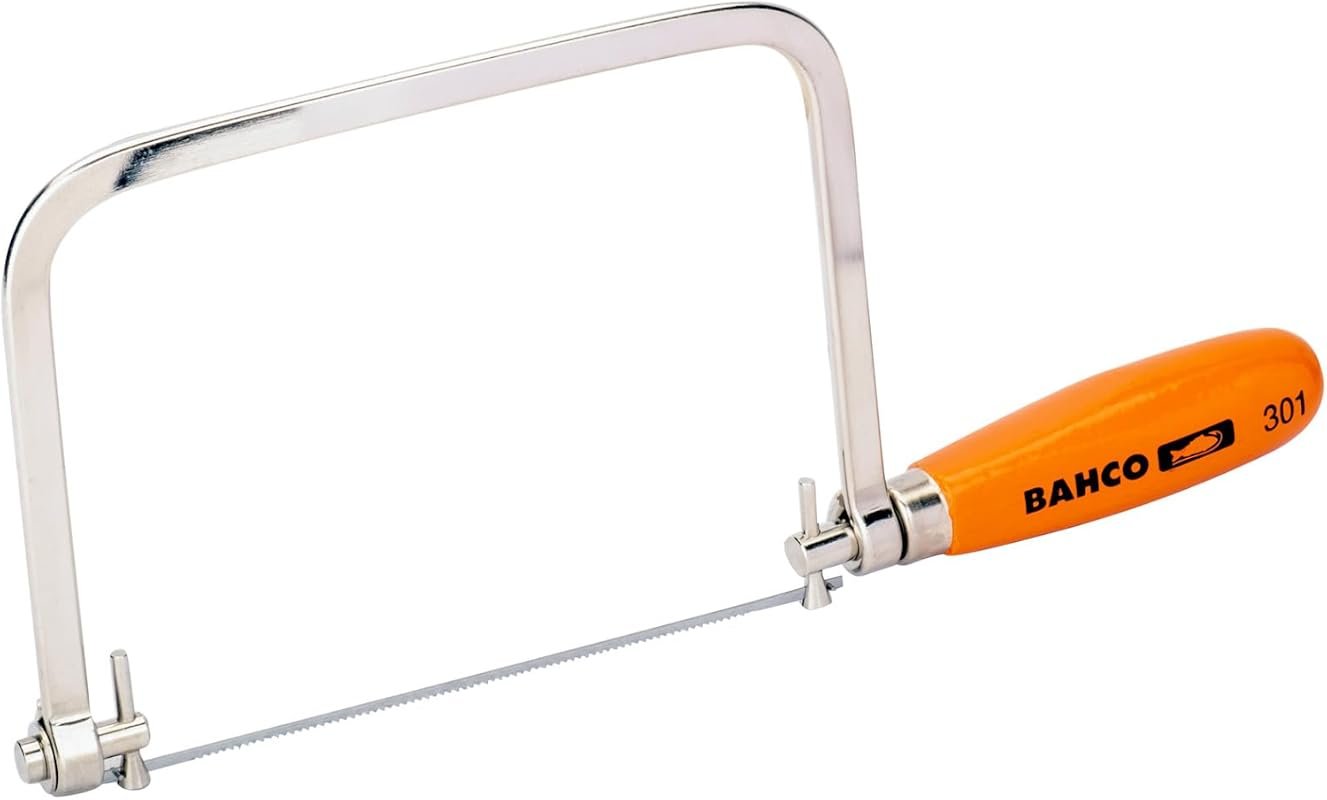 Bahco BAH301 Coping Saw, 6-1/2-Inch Nickel-Plated Steel Frame with Woo