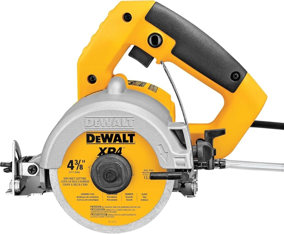 DEWALT 4-3/8-Inch Wet Tile Saw for Masonry Cutting