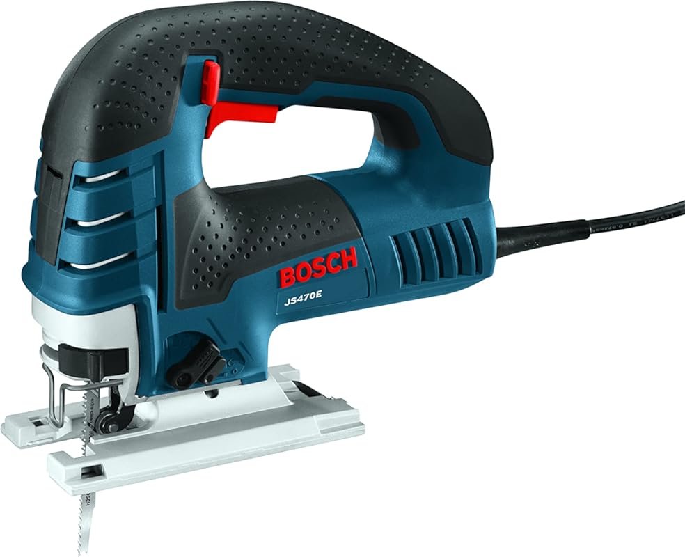 BOSCH JS470E Top-Handle Jig Saw, 7.0 Amp, 3,100 SPM, Bevel Cuts, Varia