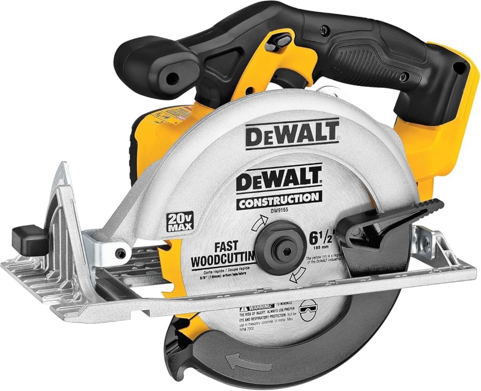 DEWALT 20V MAX Cordless Circular Saw, 6-1/2-Inch Sidewinder, 5150 RPM,