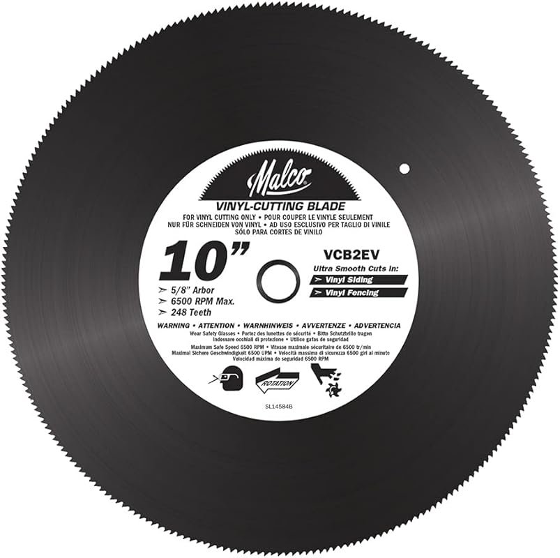 Malco VCB2 EV 10-Inch Vinyl Siding and Fencing Circular Saw Blade