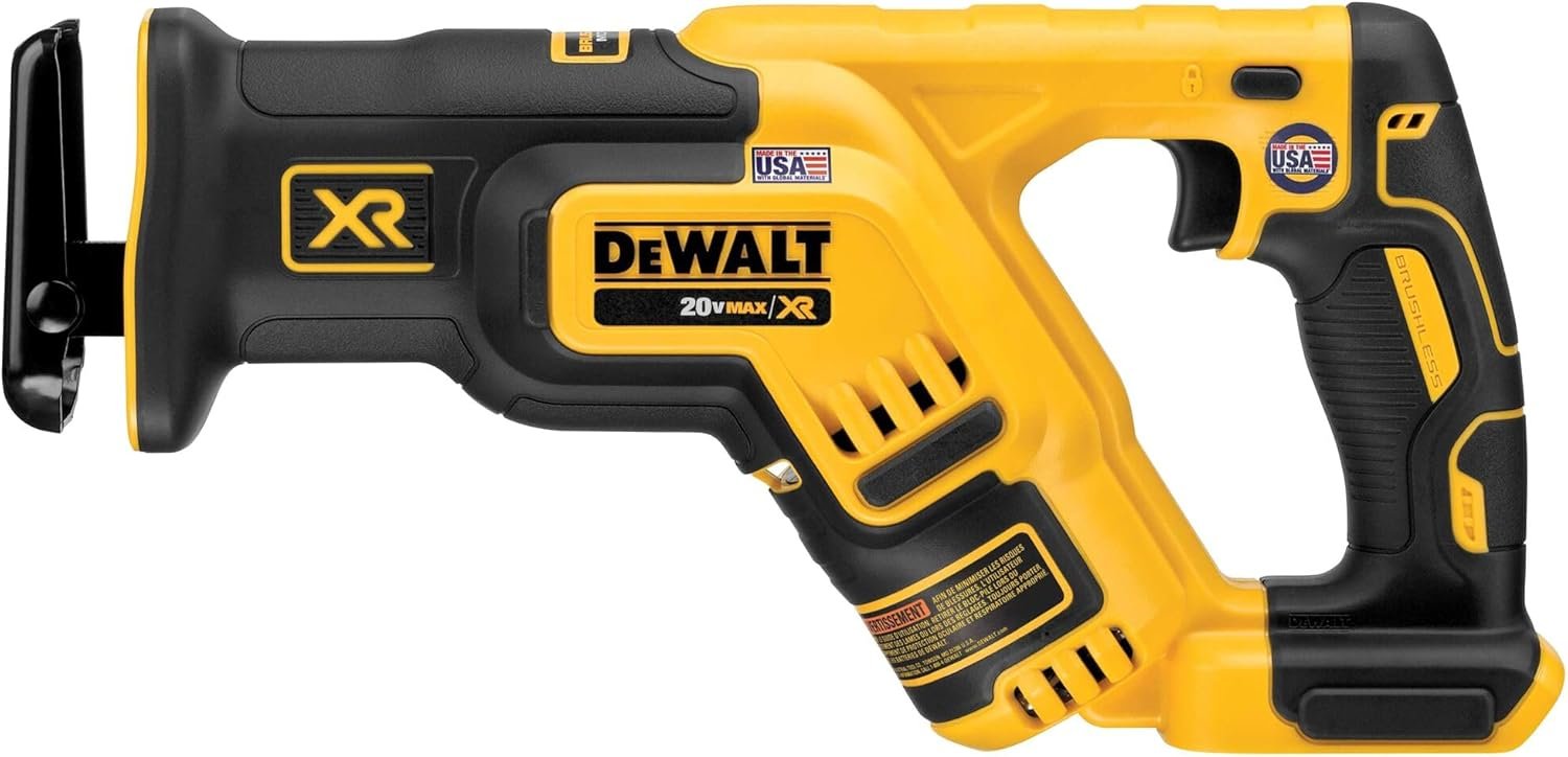 DEWALT 20V MAX XR Brushless Cordless Reciprocating Saw, Compact Pivoti