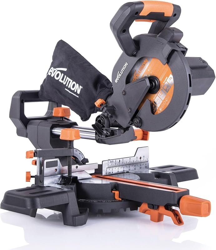 Evolution Power Tools R185SMS+ Sliding Miter Saw, Multi-Material Cutti