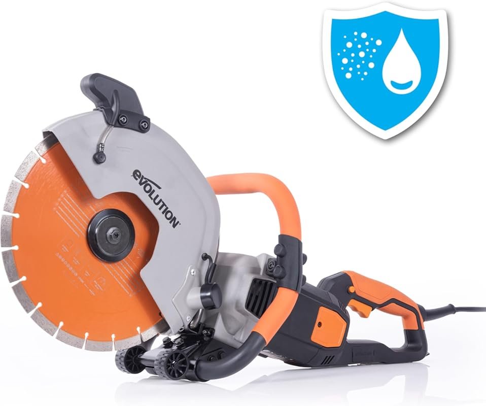 Evolution R12DCT 12-Inch Electric Concrete Saw, Water-Fed Dust Suppres