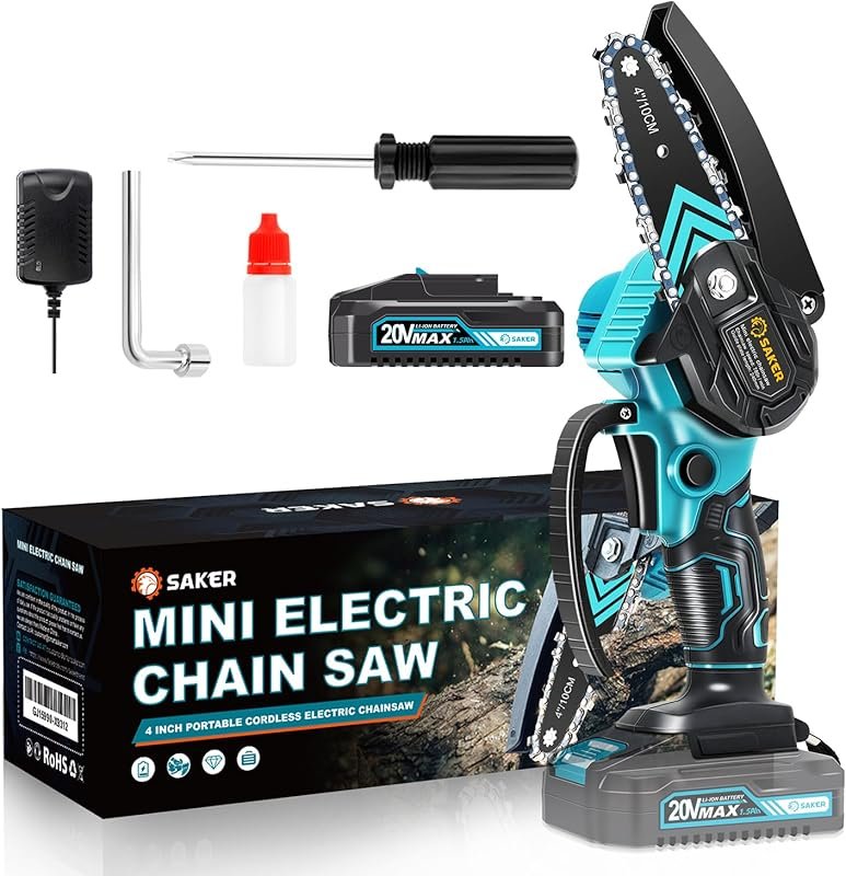 Saker Mini Chainsaw, Portable Cordless Electric Handheld Chain Saw for