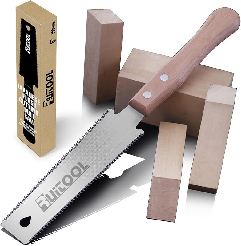 RUITOOL 6-Inch Japanese Double-Edge Pull Saw with SK5 Flexible Blade a