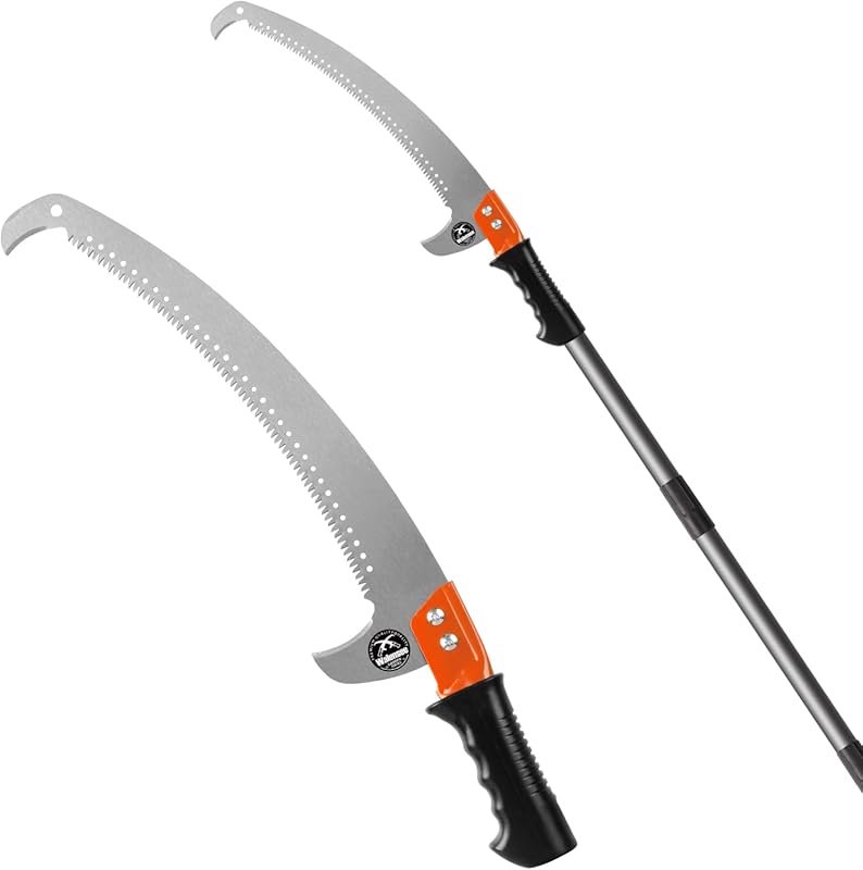 Walensee 10FT Pole Saw, Manual Tree Trimmer with Steel Blade and Adjus
