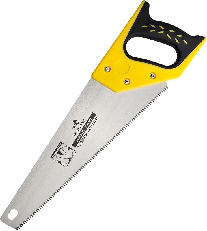 DOWELL 14-Inch Hand Saw, 11 TPI Fine-Cut Wood Saw for Wood, Drywall, a