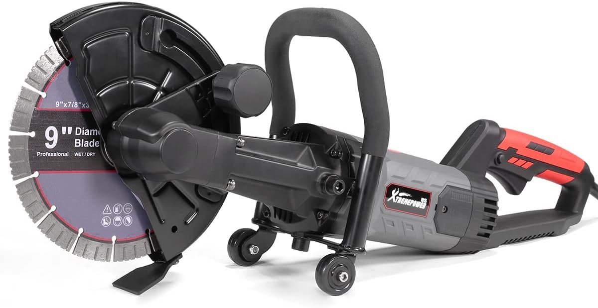 XtrempowerUS 9-Inch Electric Concrete Cut-Off Saw with Blade
