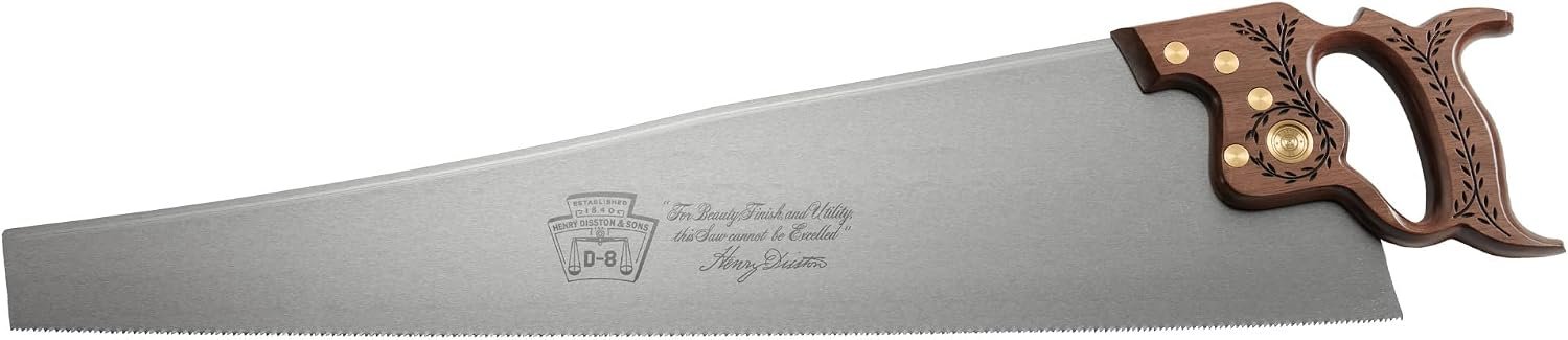 Disston 26-Inch Walnut-Handled Professional Crosscut Saw for Wood