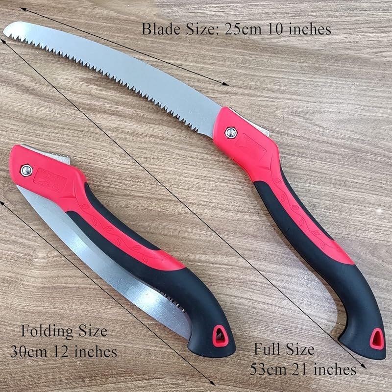 10-Inch Heavy Duty Folding Pruning Saw with SK5 Curved Blade