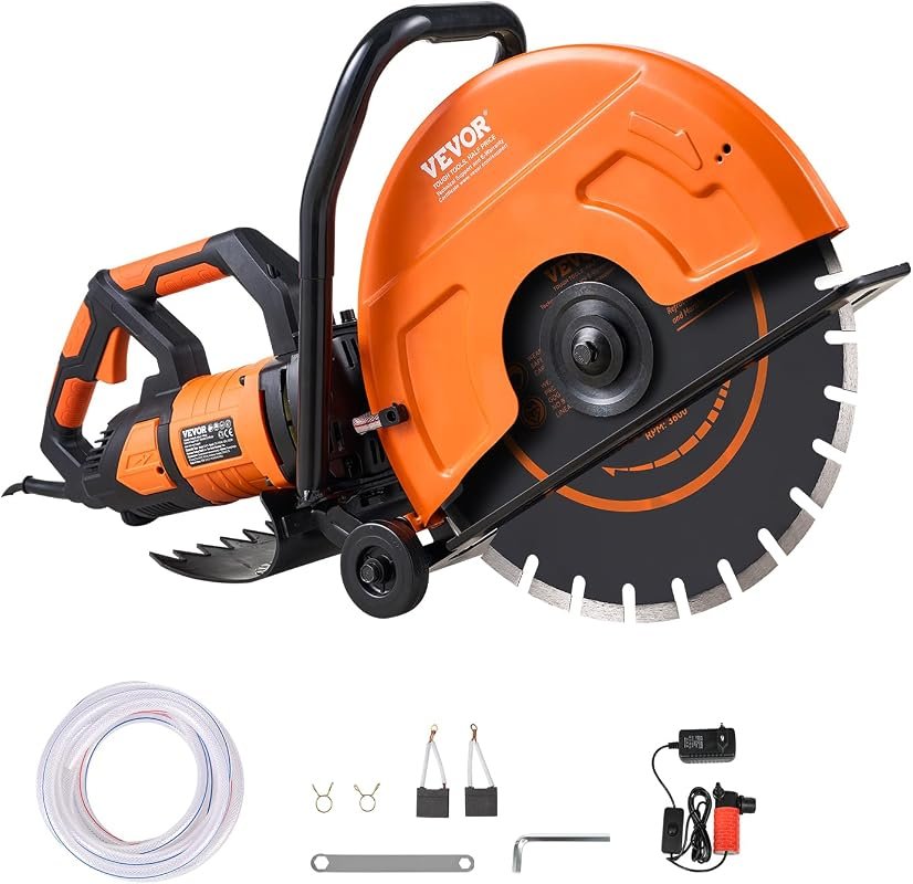 VEVOR 16-Inch Electric Concrete Saw, 3200W Wet Cutter with Water Line 