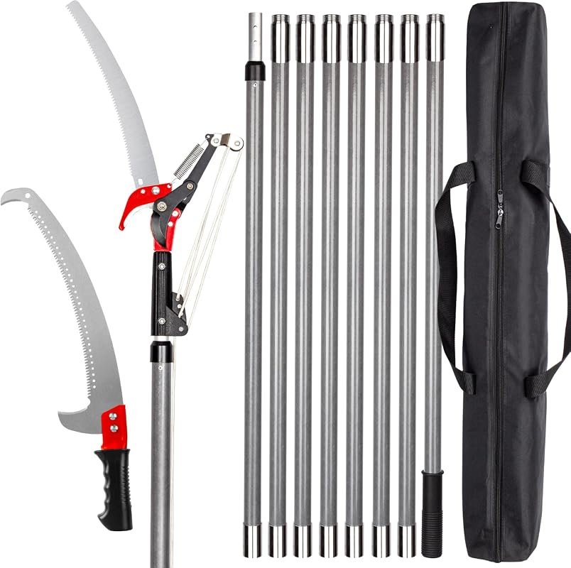 Walensee Extendable Pole Saw and Pruner, Fiberglass Manual Tree Trimme
