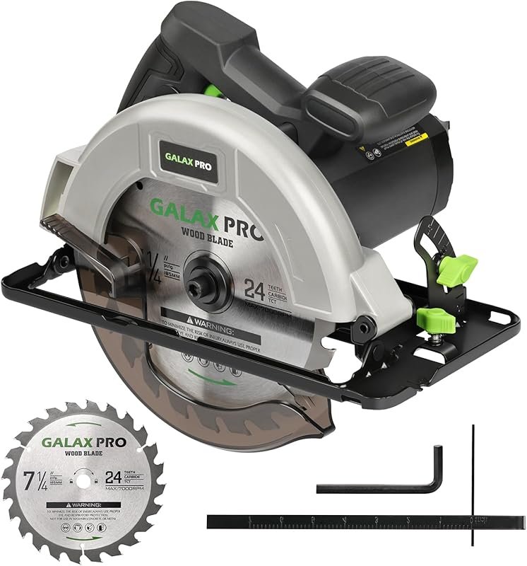 GALAX PRO 11-Amp 7-1/4-Inch Circular Saw, 6000RPM, Adjustable Depth